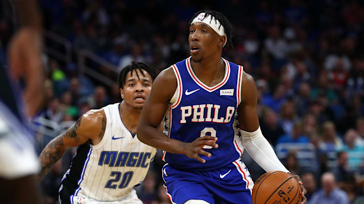 Dec 27, 2019; Orlando, Florida, USA; Philadelphia 76ers guard Josh Richardson (0) drives to the basket as Orlando Magic guard Markelle Fultz (20) defends during the second half at Amway Center. Mandatory Credit: Kim Klement-Imagn Images Dec 27, 2019; Orlando, Florida, USA; Philadelphia 76ers guard Josh Richardson (0) drives to the basket as Orlando Magic guard Markelle Fultz (20) defends during the second half at Amway Center. Mandatory Credit: Kim Klement-Imagn Images