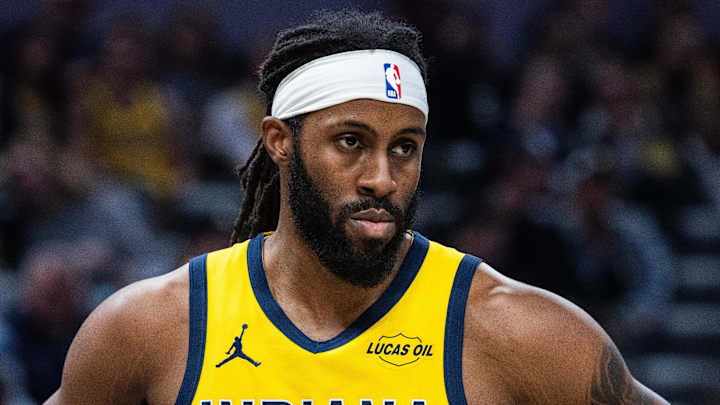 Former Indiana Pacers center Isaiah Jackson (22) in the first half against the Atlanta Hawks at Gainbridge Fieldhouse.