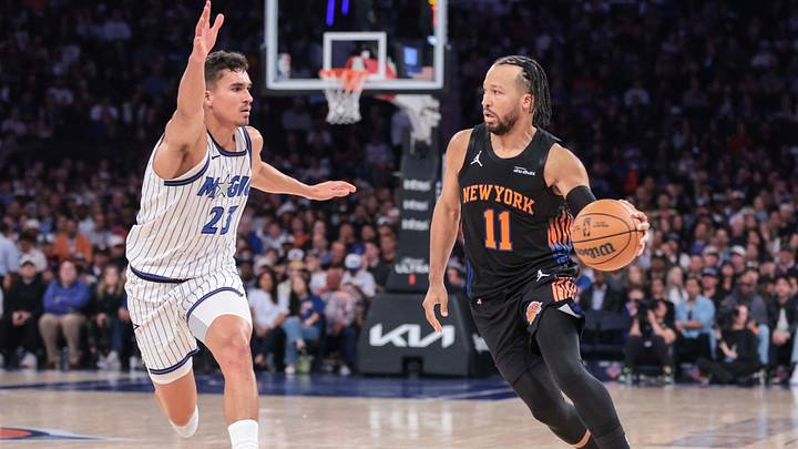 Oct 25, 2026; New York, New York, USA; New York Knicks guard Jalen Brunson (11) looks to drive past Orlando Magic forward Tristan da Silva (23) in the second quarter at Madison Square Garden. Mandatory Credit: Wendell Cruz-Imagn Images Oct 25, 2026; New York, New York, USA; New York Knicks guard Jalen Brunson (11) looks to drive past Orlando Magic forward Tristan da Silva (23) in the second quarter at Madison Square Garden. Mandatory Credit: Wendell Cruz-Imagn Images