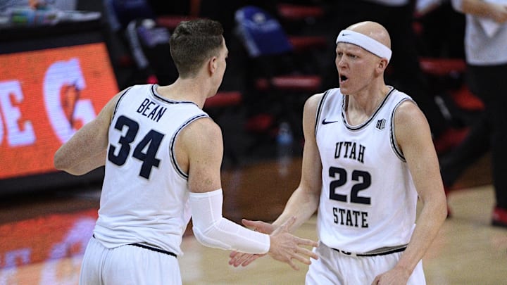 Utah State Aggies forward Justin Bean.