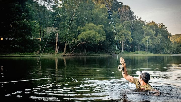 Taking a swim wasn't part of the plan. Taking a swim wasn't part of the plan.