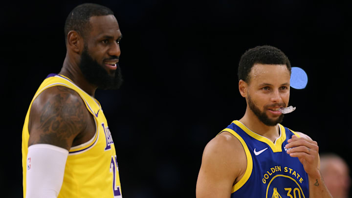 Stephen Curry, Golden State Warriors and LeBron James, Los Angeles Lakers