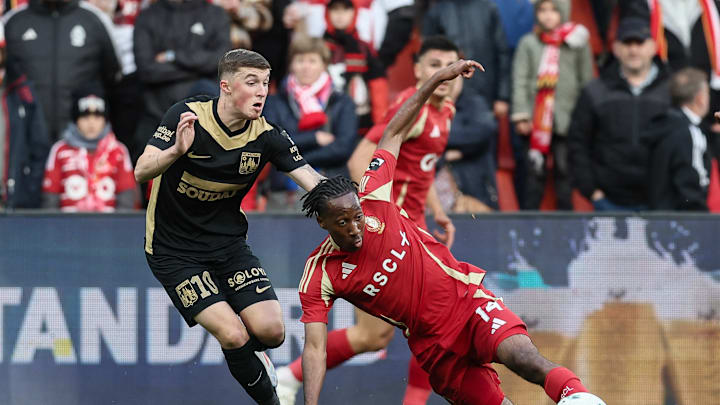 Alfie Devine in action during the win over Standard Liege 