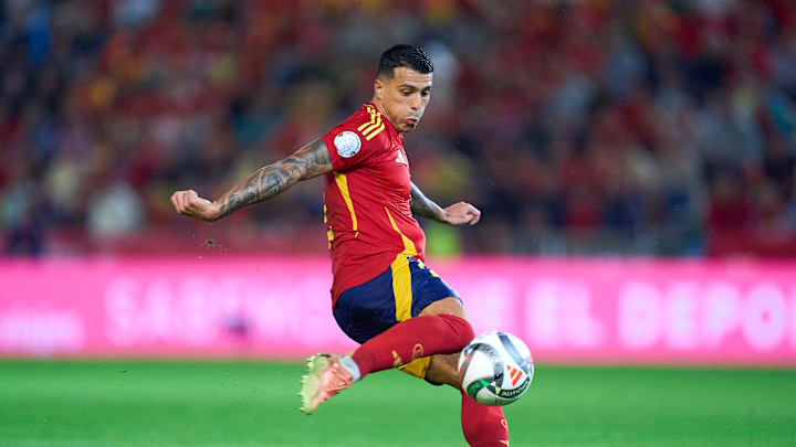 Pedro Porro in action against Serbia in the nations league