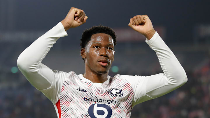 Jonathan David in action for Lille this season