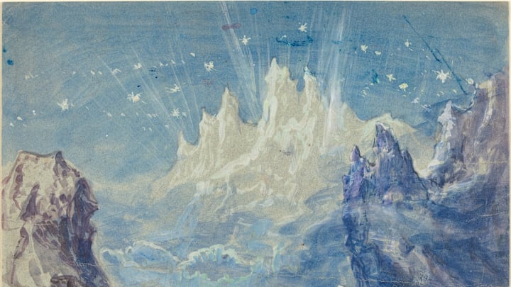 Fantastic Mountainous Landscape With A Starry Sky. Creator: Robert Caney