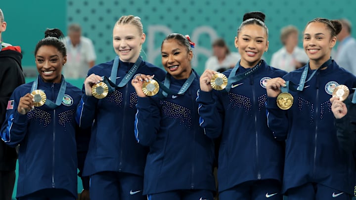 US Women's Gymnastics Team - Artistic Gymnastics - Olympic Games Paris 2024: Day 4 | Jean Catuffe | Getty Images Sport | via Getty Images