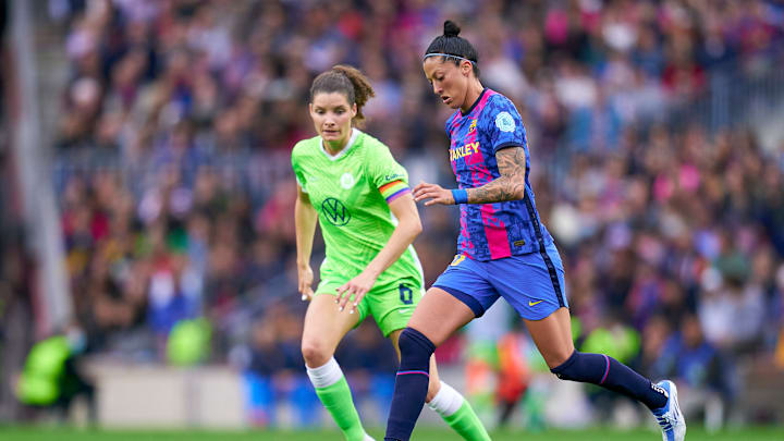 Jennifer Hermoso y Dominique Janssen, FC Barcelona vs VfL Wolfsburg