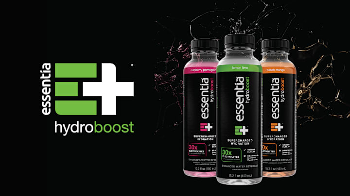  Essentia launches Hydroboost, the brand’s first flavored + functional water. Image Credit to Essentia. 