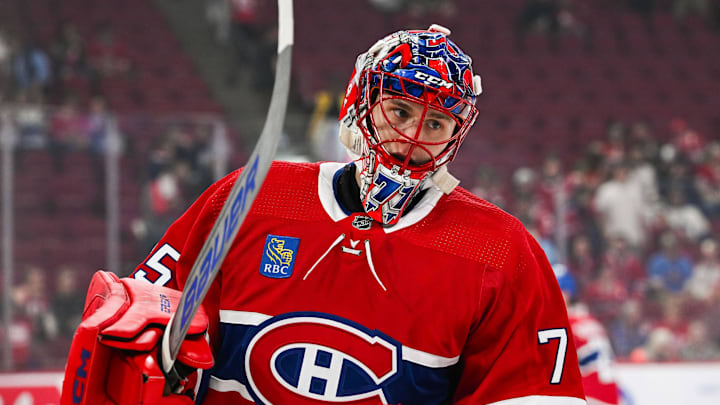 Sep 30, 2023; Montreal, Quebec, CAN; Montreal Canadiens goalie Jakub Dobes