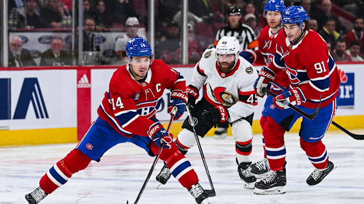 Jan 23, 2024; Montreal, Quebec, CAN; Montreal Canadiens center Nick Suzuki