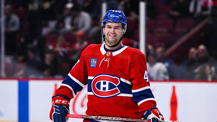 Oct 3, 2022; Montreal, Quebec, CAN; Montreal Canadiens center Xavier Simoneau