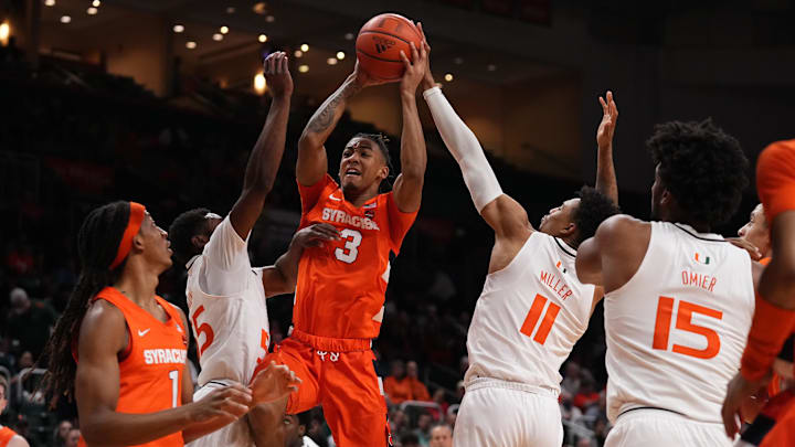 Three Syracuse basketball priority recruiting targets in the 2025 class are eyeing a visit to the Hill this coming weekend to watch the Orange battle fellow Atlantic Coast Conference squad Miami, according to a media report.
