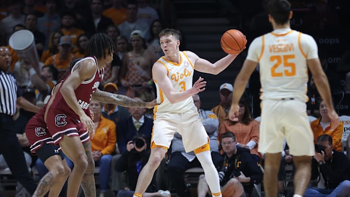 Tennessee wing Dalton Knecht when the Vols lost to South Carolina basketball back in January.