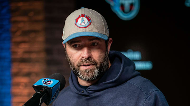 Tennessee Titans head coach Brian Callahan speaks during a press conference at Ascension Saint Thomas Sports Park in Nashville, Tenn., Monday, Jan. 6, 2025.