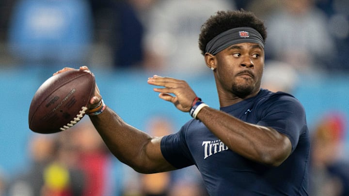 Tennessee Titans quarterback Malik Willis (7) 