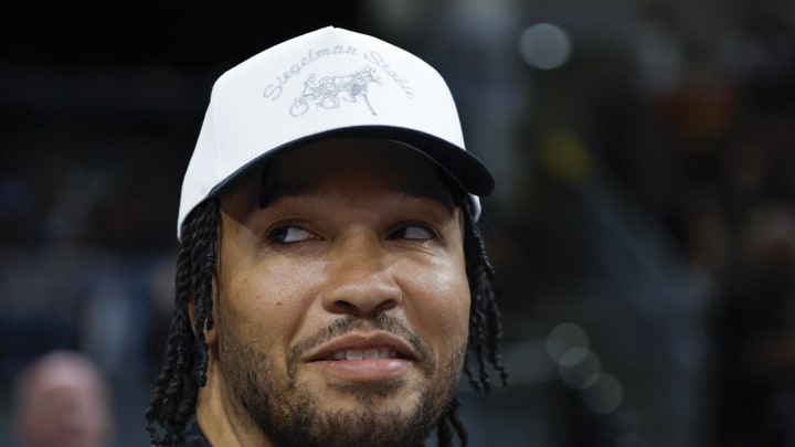 Jun 23, 2024; Chicago, Illinois, USA; New York Knicks guard Jalen Brunson attends a basketball game between the Chicago Sky and Indiana Fever at Wintrust Arena. Mandatory Credit: Kamil Krzaczynski-USA TODAY Sports Jun 23, 2024; Chicago, Illinois, USA; New York Knicks guard Jalen Brunson attends a basketball game between the Chicago Sky and Indiana Fever at Wintrust Arena. Mandatory Credit: Kamil Krzaczynski-USA TODAY Sports