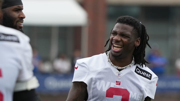 East Rutherford, NJ -- July 24, 2024 -- Cornerback Deonte Banks during the first day of training camp for the 2024 New York Giants.
