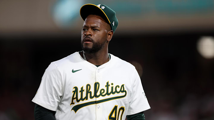 Jun 7, 2025; West Sacramento, California, USA; Athletics starting pitcher Luis Severino (40) walks back to the dugout after the fifth inning against the Baltimore Orioles at Sutter Health Park. Mandatory Credit: Dennis Lee-Imagn Images Jun 7, 2025; West Sacramento, California, USA; Athletics starting pitcher Luis Severino (40) walks back to the dugout after the fifth inning against the Baltimore Orioles at Sutter Health Park. Mandatory Credit: Dennis Lee-Imagn Images