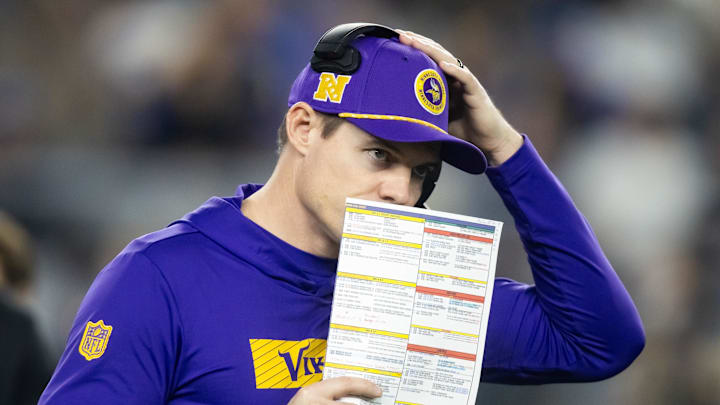 Jan 13, 2025; Glendale, AZ, USA; Minnesota Vikings head coach Kevin O'Connell against the Los Angeles Rams during an NFC wild card game at State Farm Stadium. Mandatory Credit: Mark J. Rebilas-Imagn Images Jan 13, 2025; Glendale, AZ, USA; Minnesota Vikings head coach Kevin O'Connell against the Los Angeles Rams during an NFC wild card game at State Farm Stadium. Mandatory Credit: Mark J. Rebilas-Imagn Images