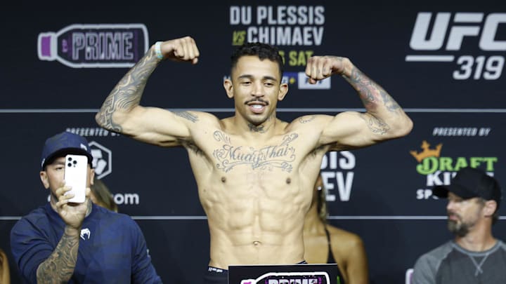 Aug 15, 2025; Chicago, Illinois, UNITED STATES; Carlos Prates during weigh ins for UFC 319 at Radius Chicago. Mandatory Credit: Kamil Krzaczynski-Imagn Images