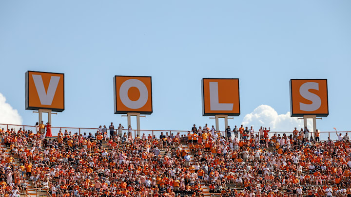 Sep 20, 2025; Knoxville, Tennessee, USA;  General view of the upper deck during the second quarter of the game between the Tennessee Volunteers and the UAB Blazers at Neyland Stadium. Mandatory Credit: Randy Sartin-Imagn Images