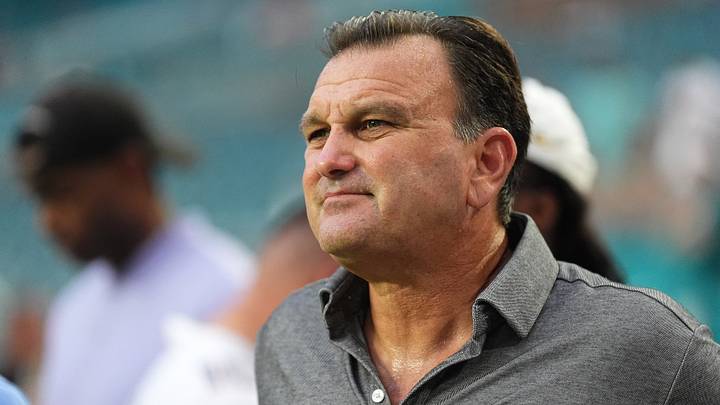 Sep 12, 2024; Miami Gardens, Florida, USA; Sports agent Drew Rosenhaus stands on the field prior to the game between the Miami Dolphins and the Buffalo Bills at Hard Rock Stadium. Mandatory Credit: Jasen Vinlove-Imagn Images