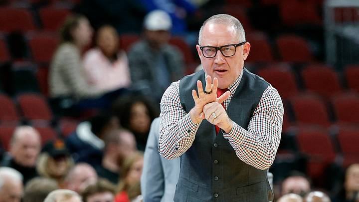 Maryland Terrapins head coach Buzz Williams reacts during the first half at United Center. Maryland Terrapins head coach Buzz Williams reacts during the first half at United Center.