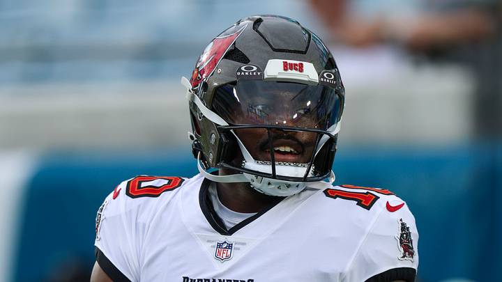 Tampa Bay Buccaneers quarterback Jalon Daniels (10) warms up before a preseason game against the Jacksonville Jaguars 