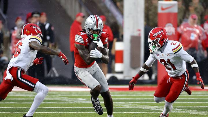 Ohio State wide receiver Jeremiah Smith is arguably the best wide receiver in college football today, but ESPN says he's not the best of the last half century. (Joseph Maiorana-Imagn Images) Ohio State wide receiver Jeremiah Smith is arguably the best wide receiver in college football today, but ESPN says he's not the best of the last half century. (Joseph Maiorana-Imagn Images)