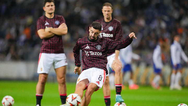 Bruno Fernandes (lower) won't have to serve a three-game suspension after Manchester United successfully appealed his red card vs. Tottenham Hotspur. Bruno Fernandes (lower) won't have to serve a three-game suspension after Manchester United successfully appealed his red card vs. Tottenham Hotspur.