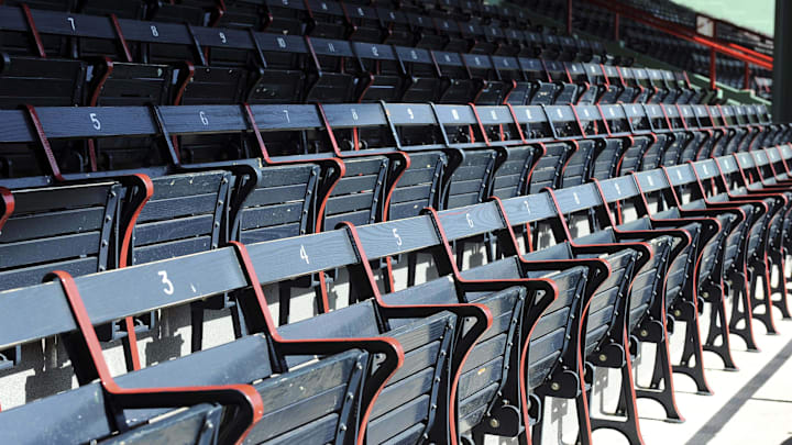 April 13, 2012; Boston, MA, USA; A general view of empty seats on opening day at Fenway Park prior to a game between the Boston Red Sox and Tampa Bay Rays. Mandatory Credit: Bob DeChiara-Imagn Images April 13, 2012; Boston, MA, USA; A general view of empty seats on opening day at Fenway Park prior to a game between the Boston Red Sox and Tampa Bay Rays. Mandatory Credit: Bob DeChiara-Imagn Images