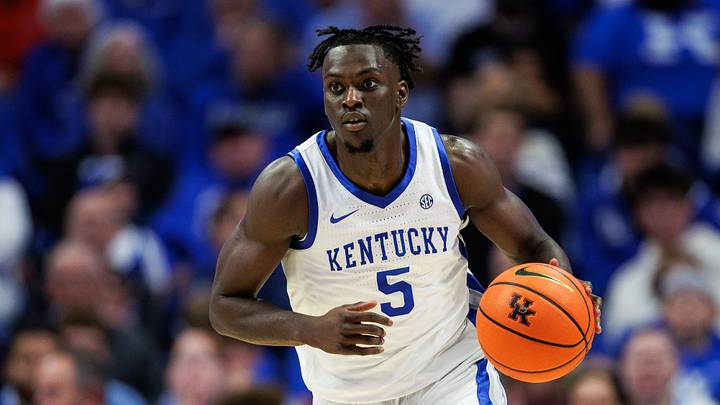 Oct 23, 2026; Lexington, KY, USA; Kentucky Wildcats guard Zoom Diallo (5) brings the ball up court during the second half against the Texas Tech Red Raiders at Rupp Arena Central Bank Center. Mandatory Credit: Jordan Prather-Imagn Images Oct 23, 2026; Lexington, KY, USA; Kentucky Wildcats guard Zoom Diallo (5) brings the ball up court during the second half against the Texas Tech Red Raiders at Rupp Arena Central Bank Center. Mandatory Credit: Jordan Prather-Imagn Images