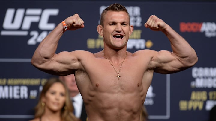 Aug 16, 2019; Anaheim, CA, USA; Ian Heinisch during weigh ins for UFC 241 at Anaheim Convention Center. Mandatory Credit: Gary A. Vasquez-Imagn Images