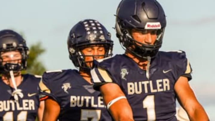 Quarterback Nicco Baggetta (1) and his Butler teammates are one victory away from their first winning season since 1997.