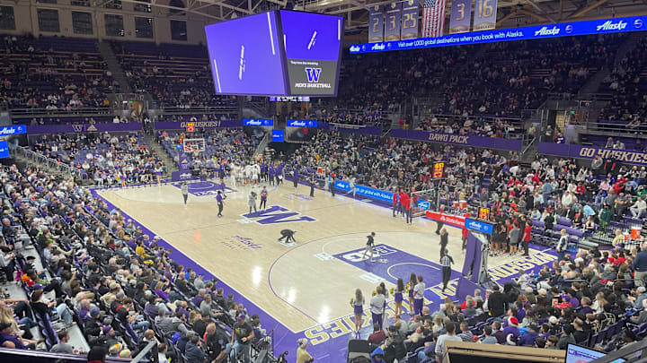 The UW and SU played before a decent crowd on Monday night.