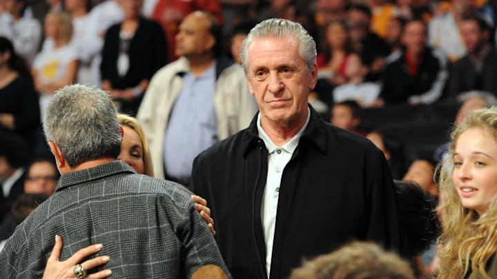 Dec 25, 2010; Los Angeles, CA, USA; Miami Heat president Pat Riley before the game against the Los Angeles Lakers at the Staples Center. Mandatory Credit: Jayne Kamin-Oncea-Imagn Images Dec 25, 2010; Los Angeles, CA, USA; Miami Heat president Pat Riley before the game against the Los Angeles Lakers at the Staples Center. Mandatory Credit: Jayne Kamin-Oncea-Imagn Images