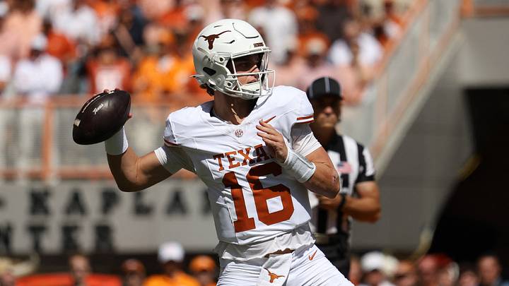 Texas Longhorns quarterback Arch Manning. Mandatory Credit: Randy Sartin-Imagn Images