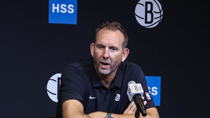 Sep 23, 2025; Brooklyn, NY, USA; Brooklyn Nets general manager Sean Marks speaks at Media Day. Mandatory Credit: Wendell Cruz-Imagn Images Sep 23, 2025; Brooklyn, NY, USA; Brooklyn Nets general manager Sean Marks speaks at Media Day. Mandatory Credit: Wendell Cruz-Imagn Images