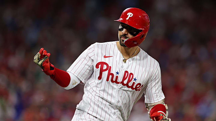 Oct 16, 2023; Philadelphia, Pennsylvania, USA; Philadelphia Phillies right fielder Nick Castellanos