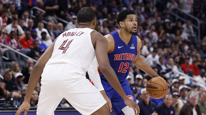 May 17, 2026; Detroit, Michigan, USA; Detroit Pistons forward Tobias Harris (12) is defended by Cleveland Cavaliers center Evan Mobley (4) in the second half during game seven of the second round of the 2026 NBA Playoffs at Little Caesars Arena. Mandatory Credit: Rick Osentoski-Imagn Images May 17, 2026; Detroit, Michigan, USA; Detroit Pistons forward Tobias Harris (12) is defended by Cleveland Cavaliers center Evan Mobley (4) in the second half during game seven of the second round of the 2026 NBA Playoffs at Little Caesars Arena. Mandatory Credit: Rick Osentoski-Imagn Images