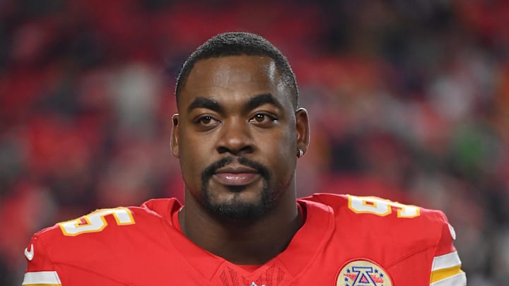 Dec 7, 2025; Kansas City, Missouri, USA; Kansas City Chiefs defensive tackle Chris Jones (95) is seen prior to the game against the Houston Texans at GEHA Field at Arrowhead Stadium. Mandatory Credit: Amy Kontras-Imagn Images Dec 7, 2025; Kansas City, Missouri, USA; Kansas City Chiefs defensive tackle Chris Jones (95) is seen prior to the game against the Houston Texans at GEHA Field at Arrowhead Stadium. Mandatory Credit: Amy Kontras-Imagn Images