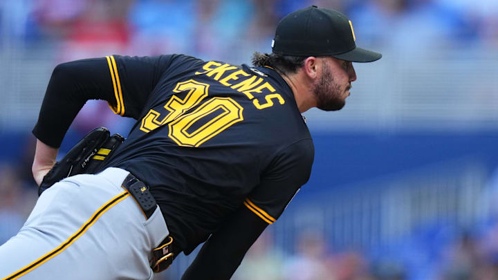 Paul Skenes throws a pitch in 2025 for the Pittsburgh Pirates.
