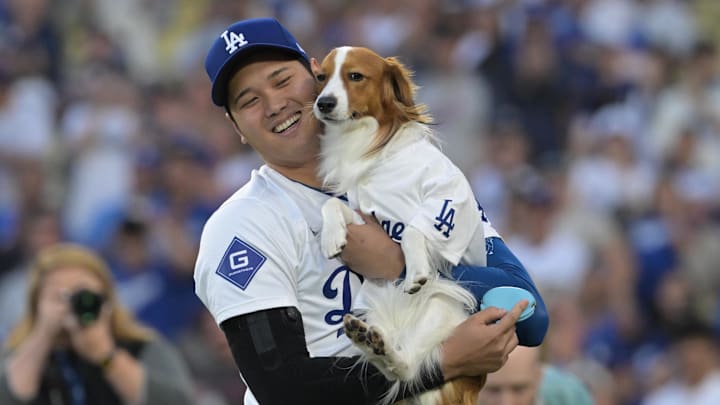 Ohtani with his dog Decoy. 