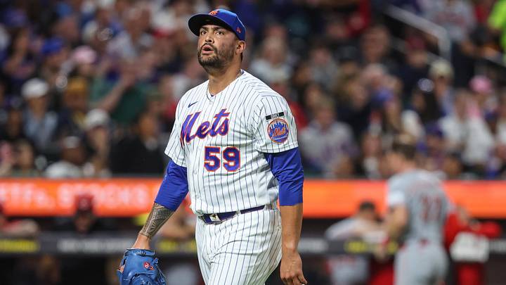 May 26, 2026; New York City, New York, USA;  New York Mets relief pitcher Sean Manaea (59) at Citi Field. Mandatory Credit: Wendell Cruz-Imagn Images