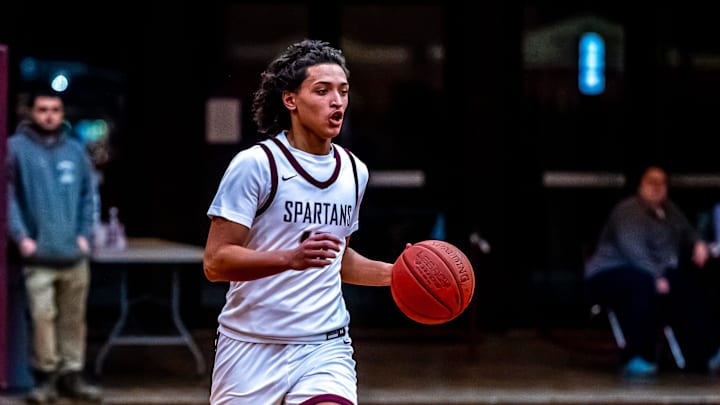 Bishop Stang's Tysen Teixeira hit a game-winning shot that's up for national high school boys basketball play of the week. Bishop Stang's Tysen Teixeira hit a game-winning shot that's up for national high school boys basketball play of the week.