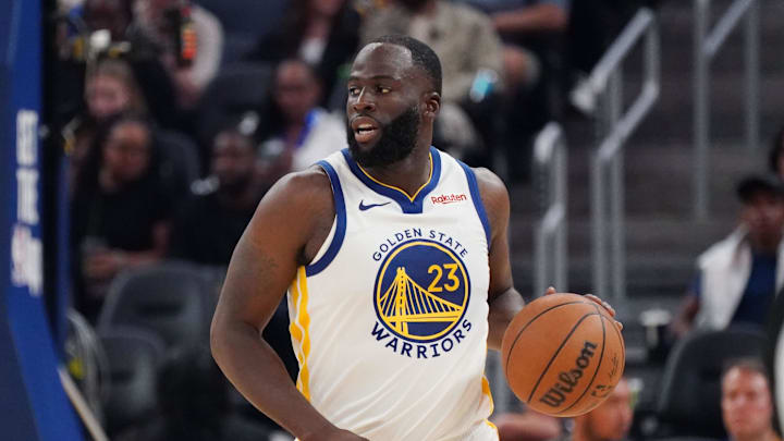 Oct 5, 2025; San Francisco, California, USA; Golden State Warriors forward Draymond Green (23) dribbles upcourt against the Los Angeles Lakers in the second quarter at Chase Center. Mandatory Credit: David Gonzales-Imagn Images Oct 5, 2025; San Francisco, California, USA; Golden State Warriors forward Draymond Green (23) dribbles upcourt against the Los Angeles Lakers in the second quarter at Chase Center. Mandatory Credit: David Gonzales-Imagn Images
