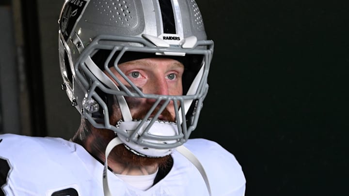 Dec 14, 2025; Philadelphia, Pennsylvania, USA; Las Vegas Raiders defensive end Maxx Crosby (98) in the tunnel against the Philadelphia Eagles at Lincoln Financial Field. Mandatory Credit: Eric Hartline-Imagn Images Dec 14, 2025; Philadelphia, Pennsylvania, USA; Las Vegas Raiders defensive end Maxx Crosby (98) in the tunnel against the Philadelphia Eagles at Lincoln Financial Field. Mandatory Credit: Eric Hartline-Imagn Images