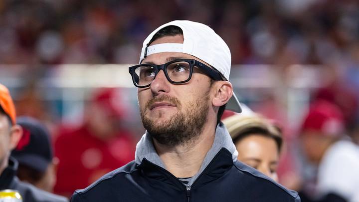 Jan 19, 2026; Miami Gardens, FL, USA; Former Texas A&M quarterback Johnny Manziel in the first half during the College Football Playoff National Championship game at Hard Rock Stadium. Mandatory Credit: Mark J. Rebilas-Imagn Images Jan 19, 2026; Miami Gardens, FL, USA; Former Texas A&M quarterback Johnny Manziel in the first half during the College Football Playoff National Championship game at Hard Rock Stadium. Mandatory Credit: Mark J. Rebilas-Imagn Images