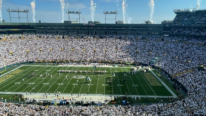 The scene at Lambeau Field before Packers-Texans